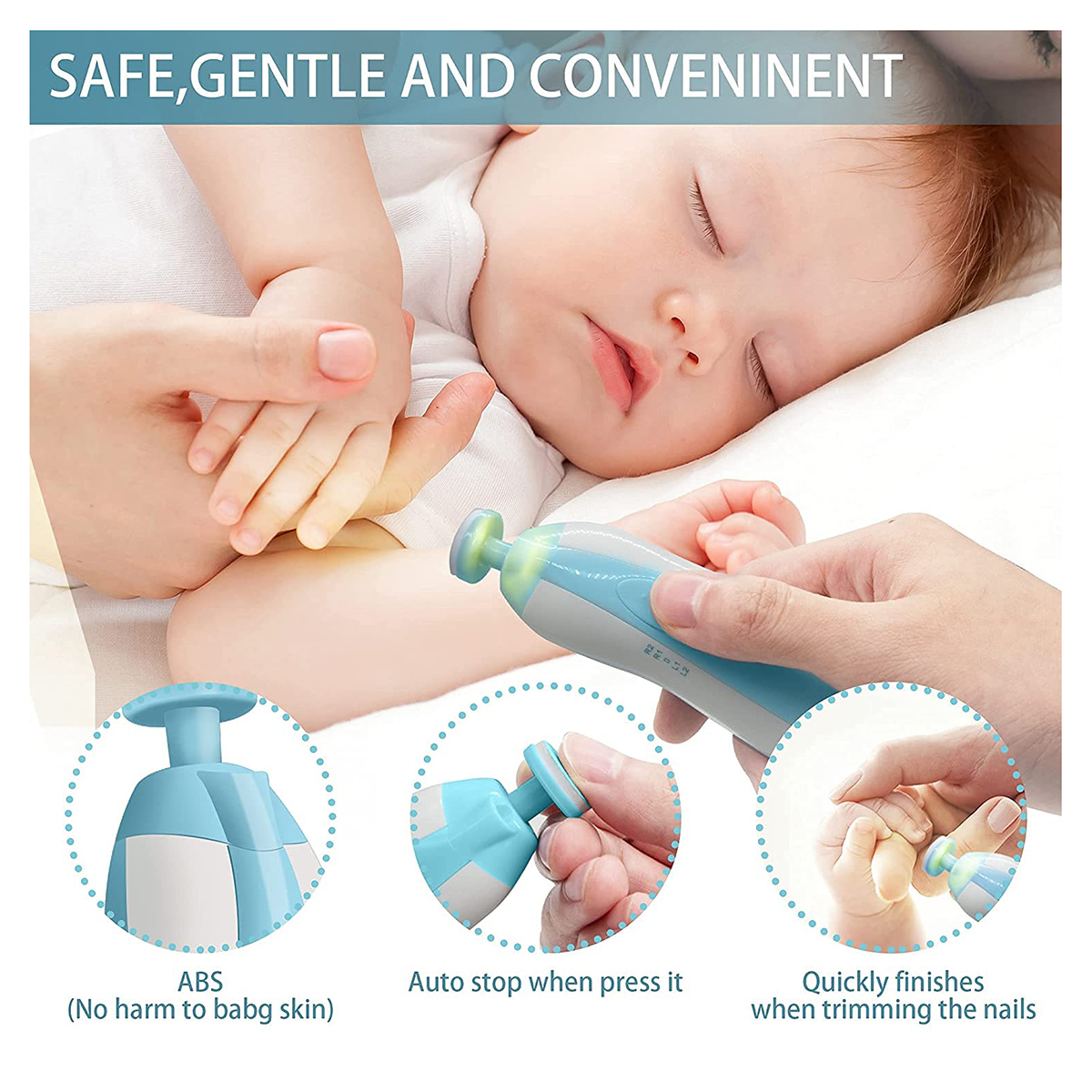 Electric Nail Trimmer for Baby Newborn Nail Trimmer Manicure Kit