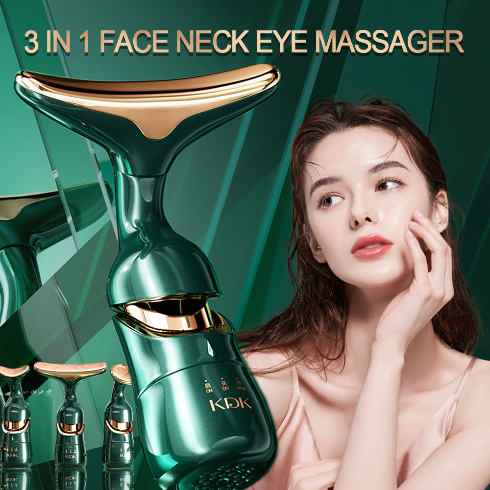 3-in-1 Facial Massager Neck, Face, And Eye Massage One Instrument, Three Body Replaceable Massage Introduction Instrument