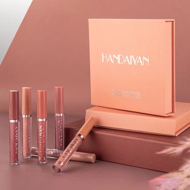 HANDAIYAN 6 Colors Long Lasting Velvet Lips Tint Liquid Lipsticks Waterproof Non-Stick Cup Lipgloss Gift Set (A)