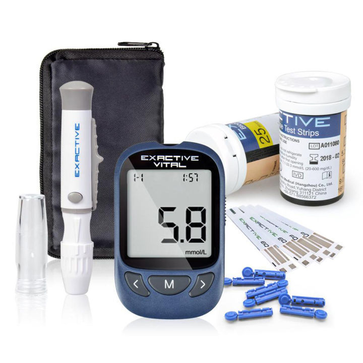 USA EXACTIVE VITAL GLUCOSE METER Honstime with 10 Free Strips - USA's Best Blood Sugar Glucometer